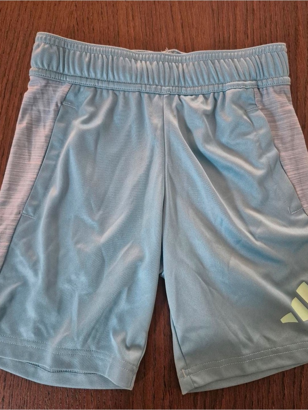 adidas Light Blue Kids Athletic Shorts with Side Panels